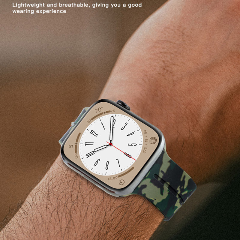 For Apple Watch Series 9 8 7 41mm 6 5 4 SE (2023) SE (2022) SE 40mm 3 2 1 38mm Magnetic Watch Band Camo Silicone Watch Strap For Apple Watch Series 9 8 7 41mm 6 5 4 SE (2023) SE (2022) SE 40mm 3 2 1 38mm Magnetic Watch Band Camo Silicone Watch Strap
